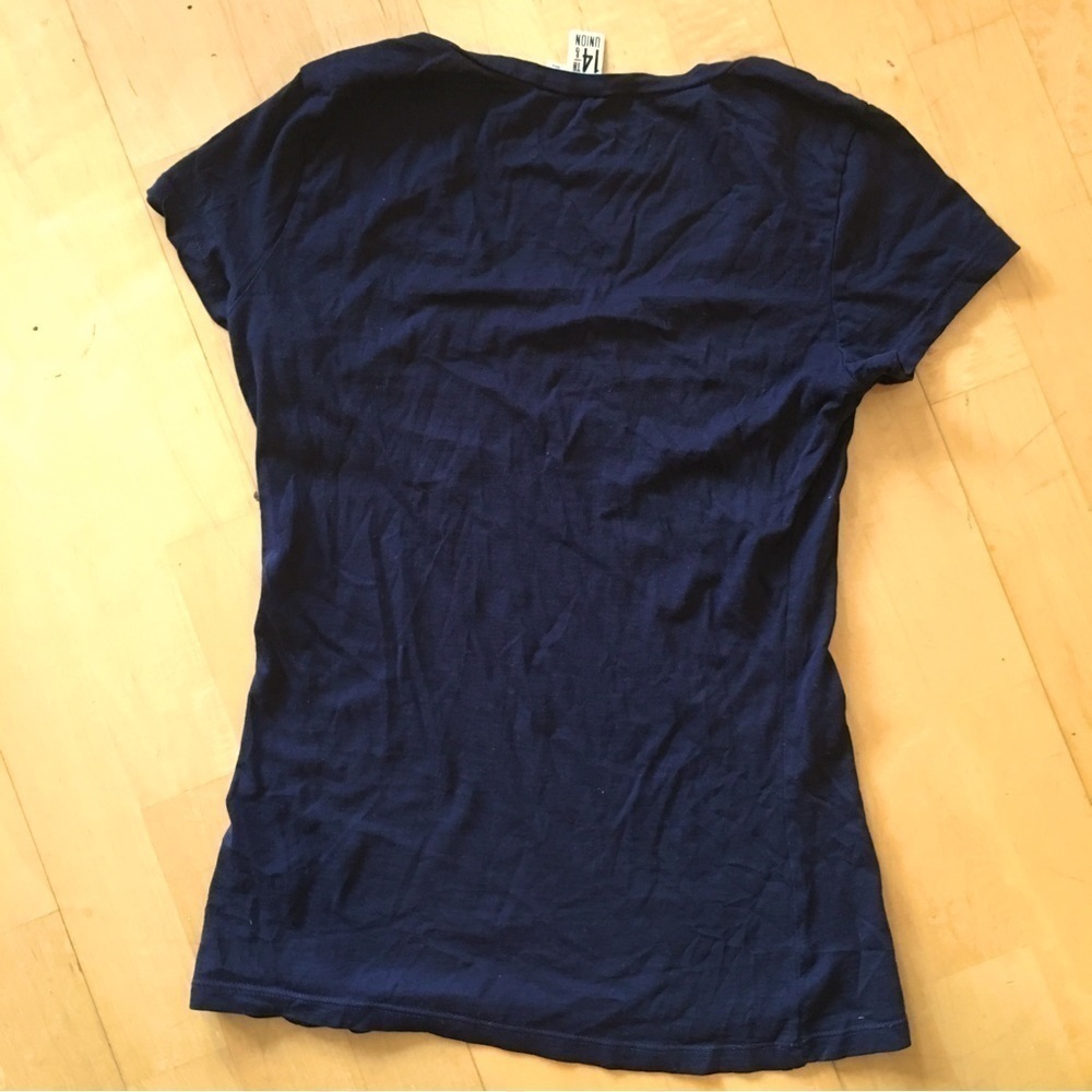 14th & Union Scoopneck, Lightweight, Cap Sleeve Tee, Black, Size S - Picture 2 of 9